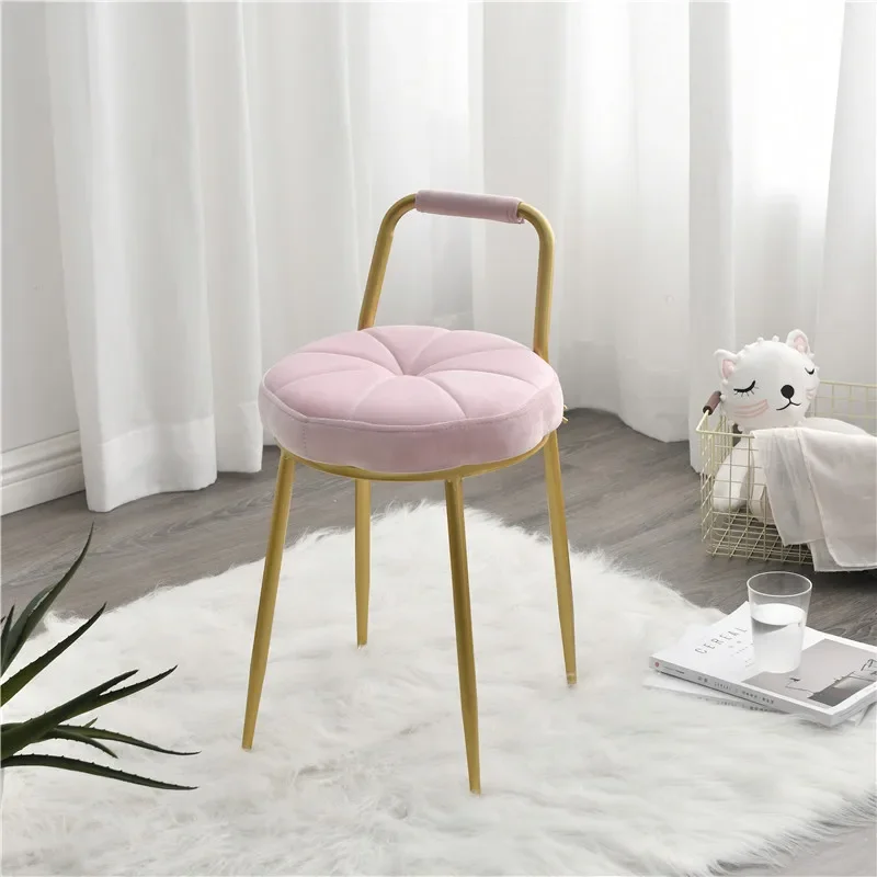 Nordic Luxury Women's Exclusive Dressing Chair Simple and Modern Petal Dressing Stool Sweet Princess Style Bedroom Petal Chair