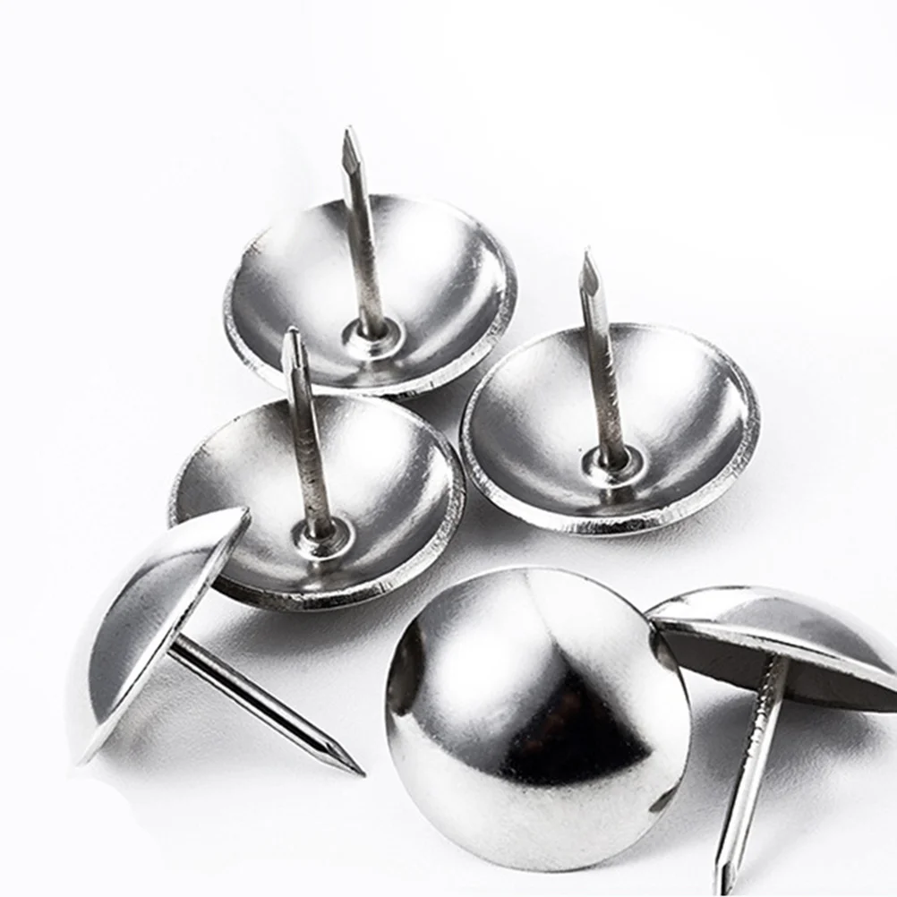 100Pcs 16x20mm Round Head Gold Finish Non-Damaging Fasteners for Cork Board Paper Photo Display Silver