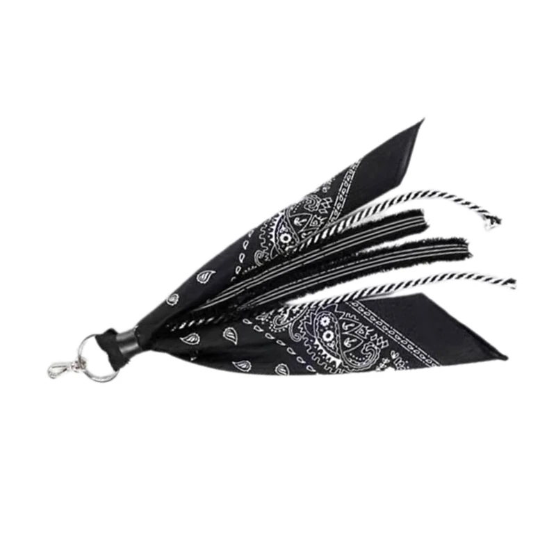 634C HipHop Kerchief Pants Chain Paisleys Bandanas Wallet Chain Ribbon Bikers Headscarf