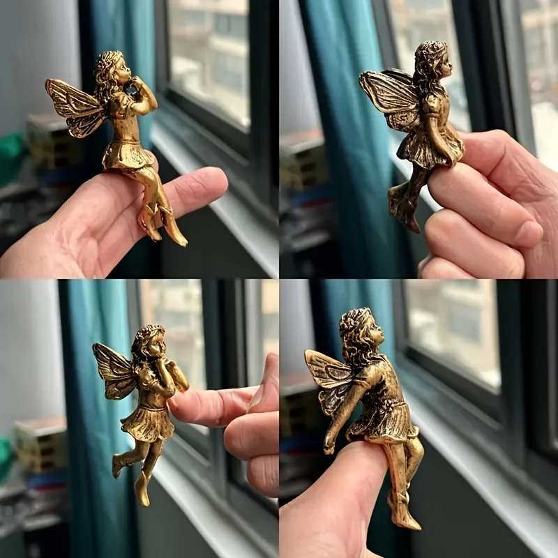 Resin Fairy Girl Figurine Ornament Vintage Angel Flower Pot Mini Sculpture Garden Decorations Outdoor Accessories Gift