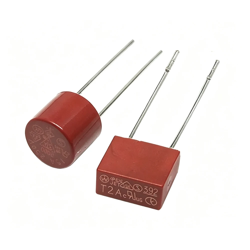 100PCS Round Fuse Slow Blow Square Fuses 0.5A 1A 2A 2.5A 3.15A 4A 5A 6.3A 500mA 250V 382 392 Plastic T2A LCD TV Power Board