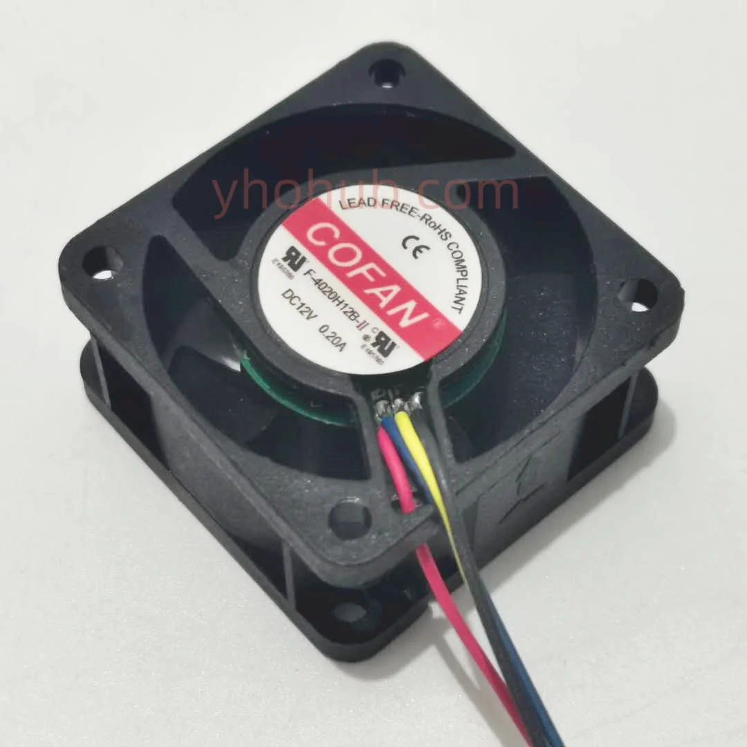 

COFAN F-4020H12B-II DC 12V 0.20A 40x40x20mm 4-Wire Server Cooling Fan