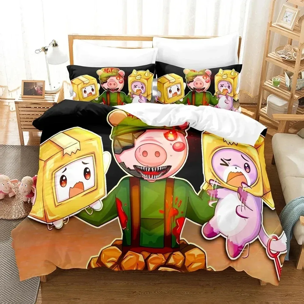 

3D Print Lanky-box Foxy Boxy Bedding Set Double Twin King Duvet Cover Comforter Pillowcase Boys Girls Adults Bedroom