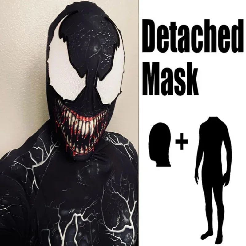 Cos Nuovo Halloween Adulti Bambini Venom Symbiote Spidycosplay Costume Tuta Zentai Seconda Pelle Vestito da Uomo Tuta da Festa