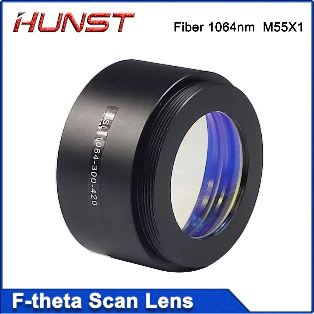 HUNST F-theta Scanning Lens Thread M55X1 Small Galvo Field Lens for 1064nm Fiber Laser Marking Machine