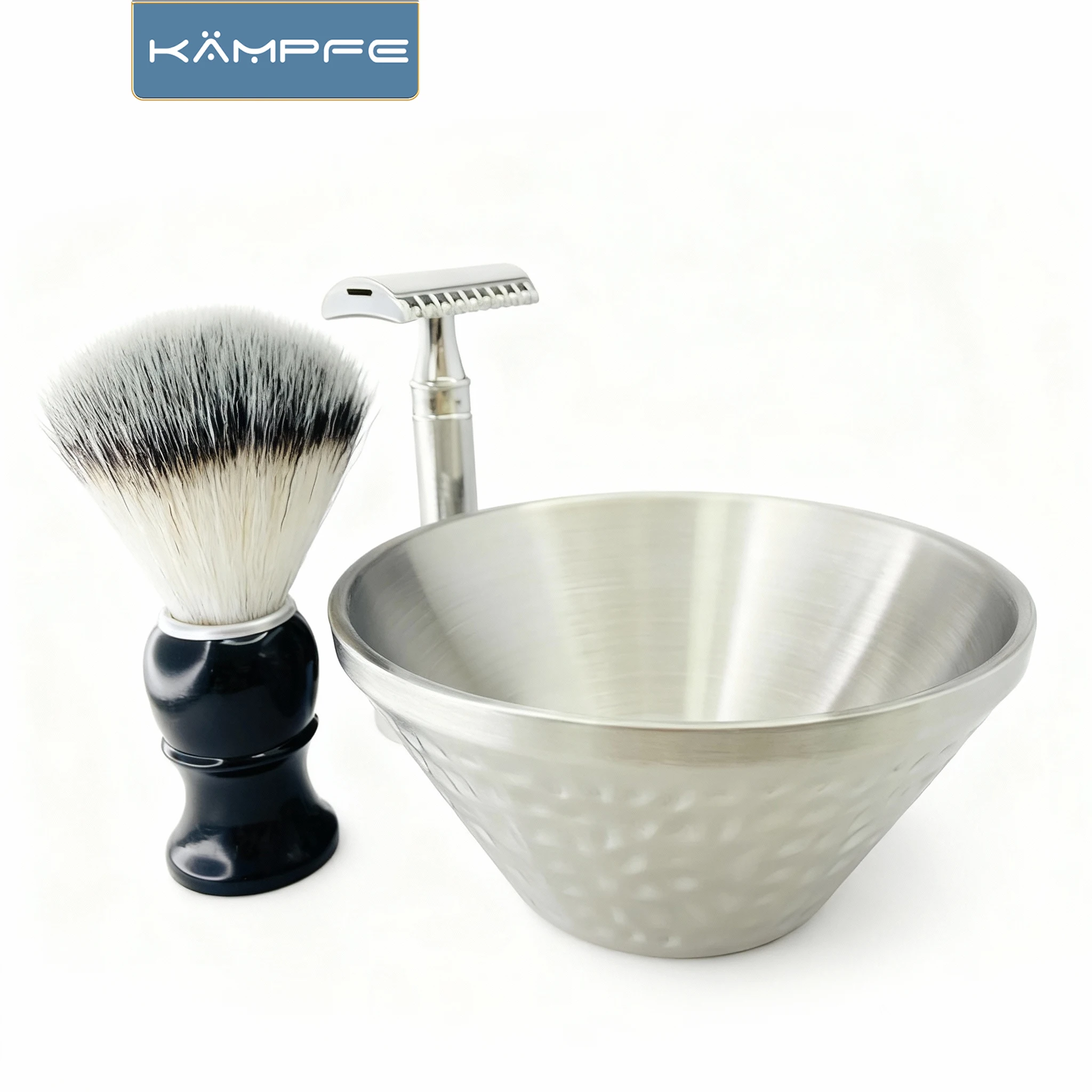 

KAMPFE мужская чаша для инструментов для бритья, прочная и легко чистящаяся чаша для бритья из нержавеющей стали, подарки для мужчин