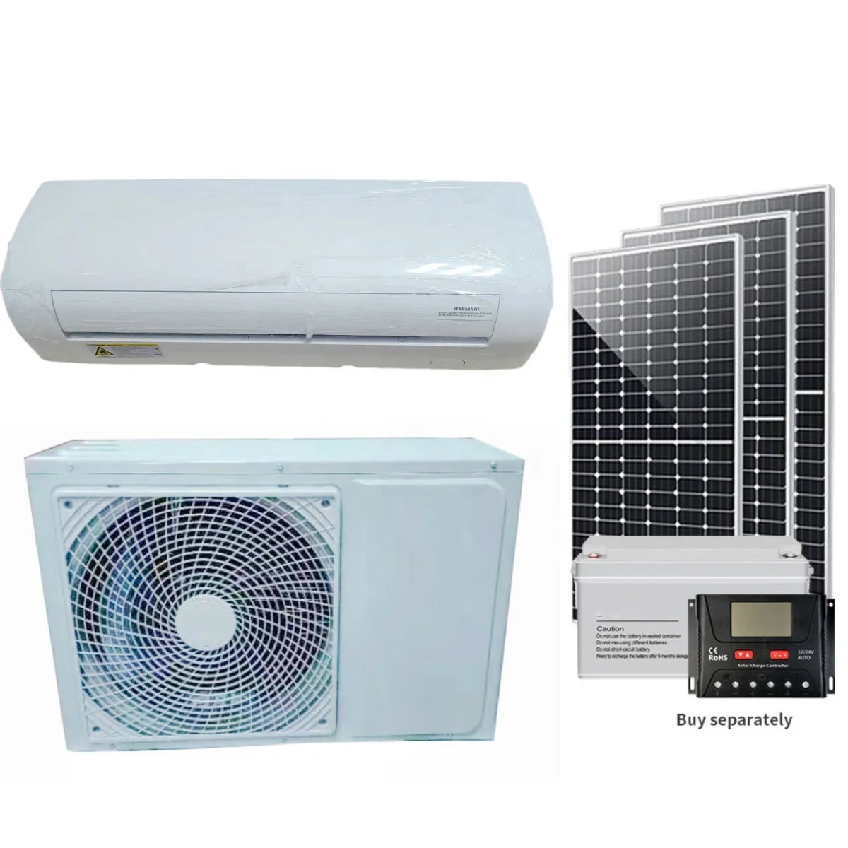 ACDC Solar Energy Air Conditioner 9000BTU 12000BTU 24000BTU Hybrid Solar Power AirConditioner for Hotel Home