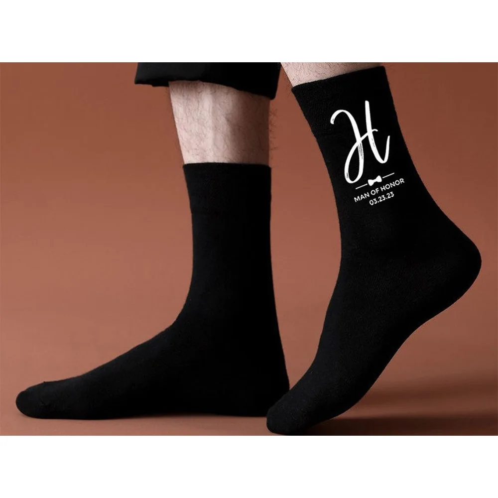 Personalized Name Wedding Socks Man of Honor Socks Groom Socks Groomsman Socks Best Man Socks Custom Wedding Gifts Favor