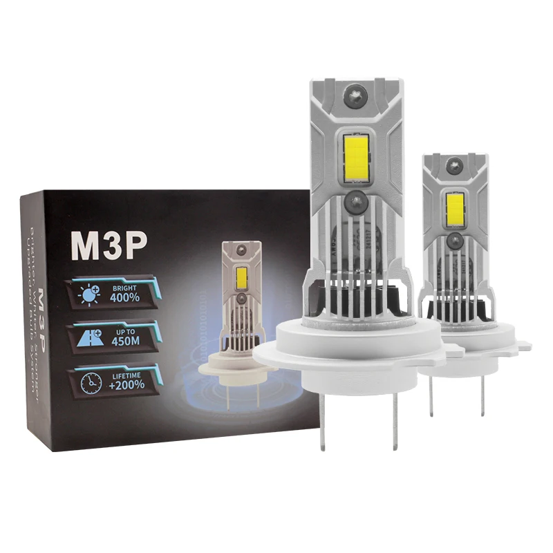 M3P LED Headlight Bulb 80W 12000LM 6000K 12V Turbo Fog Light Compatible with H1 H3 H4 H7 H11 9005 9006 9012 Car Automobile Lamp