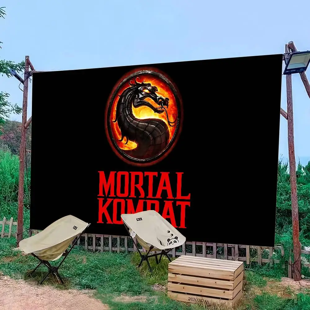 مورتال كومبات شعار راية الفن الطباعة اليابانية جدار العلم أنيمي الجدار الشنق ديكور المنزل
