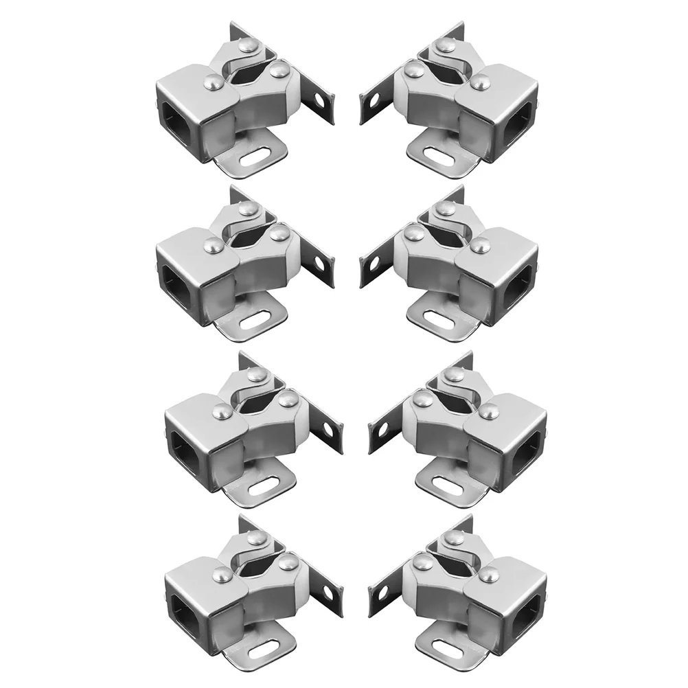 8 Pcs Wardrobe Door Touch Beads Closet Latch Cabinet Catch Spring Doors Replacement Parts False Front Clips Steel Double Push