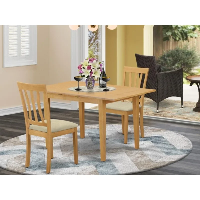 Furniture  Piece Kitchen Table Set Contains a Rectangle Dining Table with Butterfly Leaf