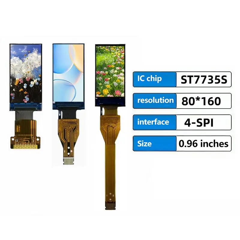【C】0.96 Inch Full View Screen TFT White LED 80x160 ST7735S/ST7735P3 Driver 8P/13P Color Display SPI 4-Line Interface