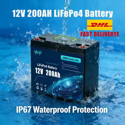Reliable LiFePO4💫Battery 12V 200Ah Battery with Comprehensive BMS💦Protection for Solar Battery Van Life and Sailboats