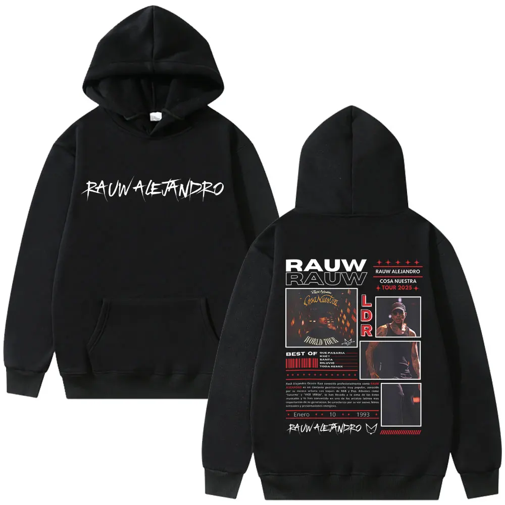 

Rapper Rauw Alejandro Cosa Nuestra World Tour 2025 Hoodie Men Women Hip Hop Fashion Oversized Sweatshirt High Quality Streetwear