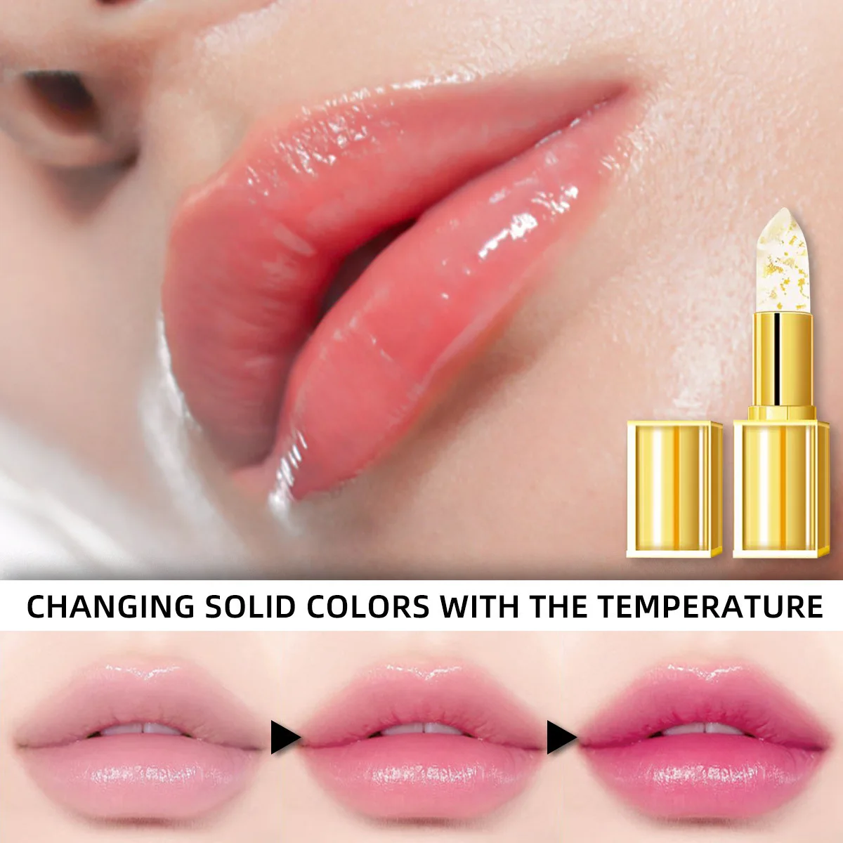 

Anti-smudge gilt color-changing lipstick moisturizing non-fading non-sticking cup fading lip lines improving complexion lipstick