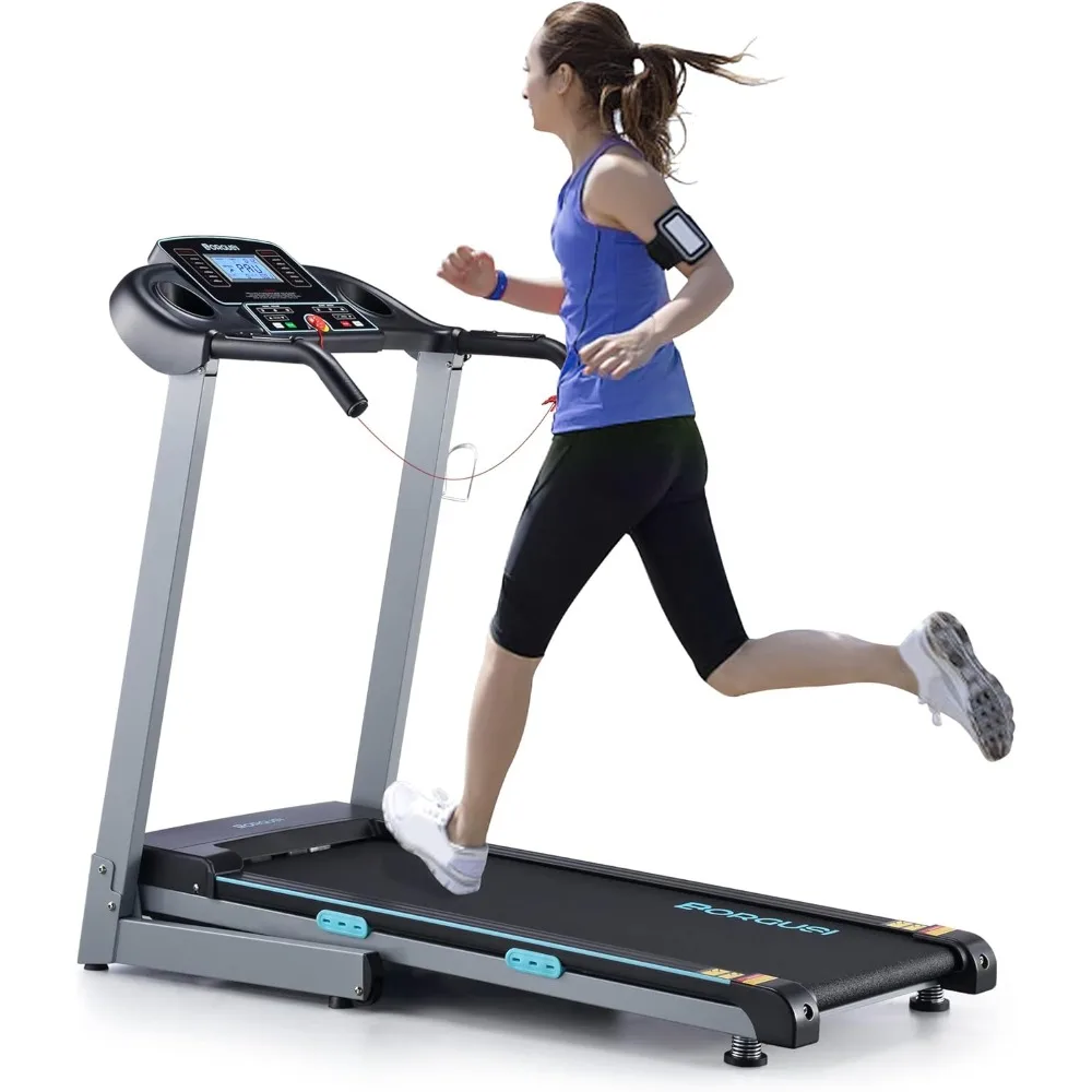 

Treadmill with Auto-Tilt - 300 lb capacity, 3.0HP folded motorized treadmill for speeds up to 8.5 mph，Blue