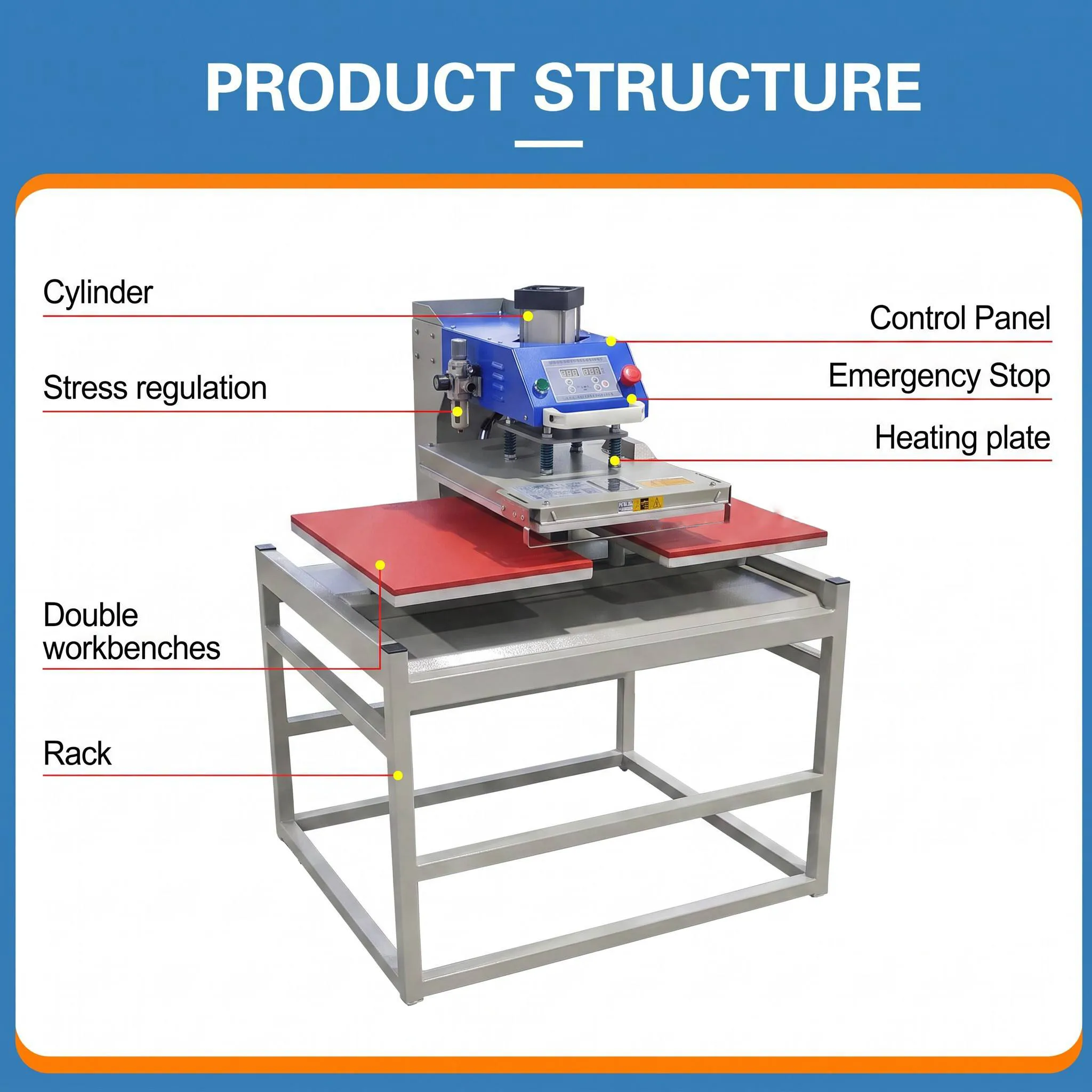 DSMC 40x60cm T-shirt Flocking Machine Dual Platen Sublimation Heat Press Machines for T-Shirts Clothing Personalized Custom