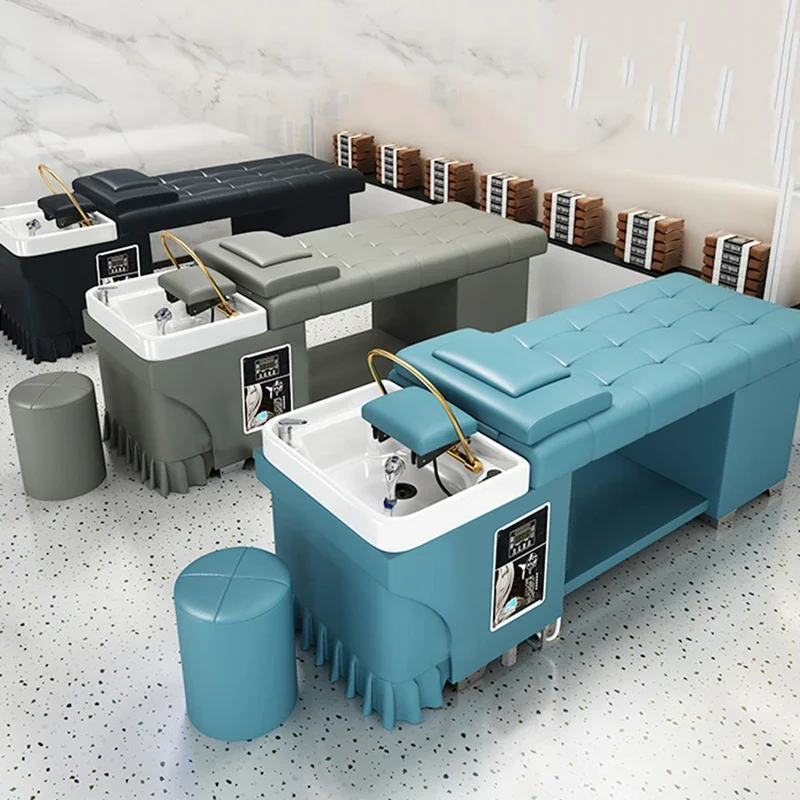 Water Circulation Shampoo Bed Salon Equipment Salon Equipment Shampoo Bed Steamer Luxury Barbearia Commercial Furniture