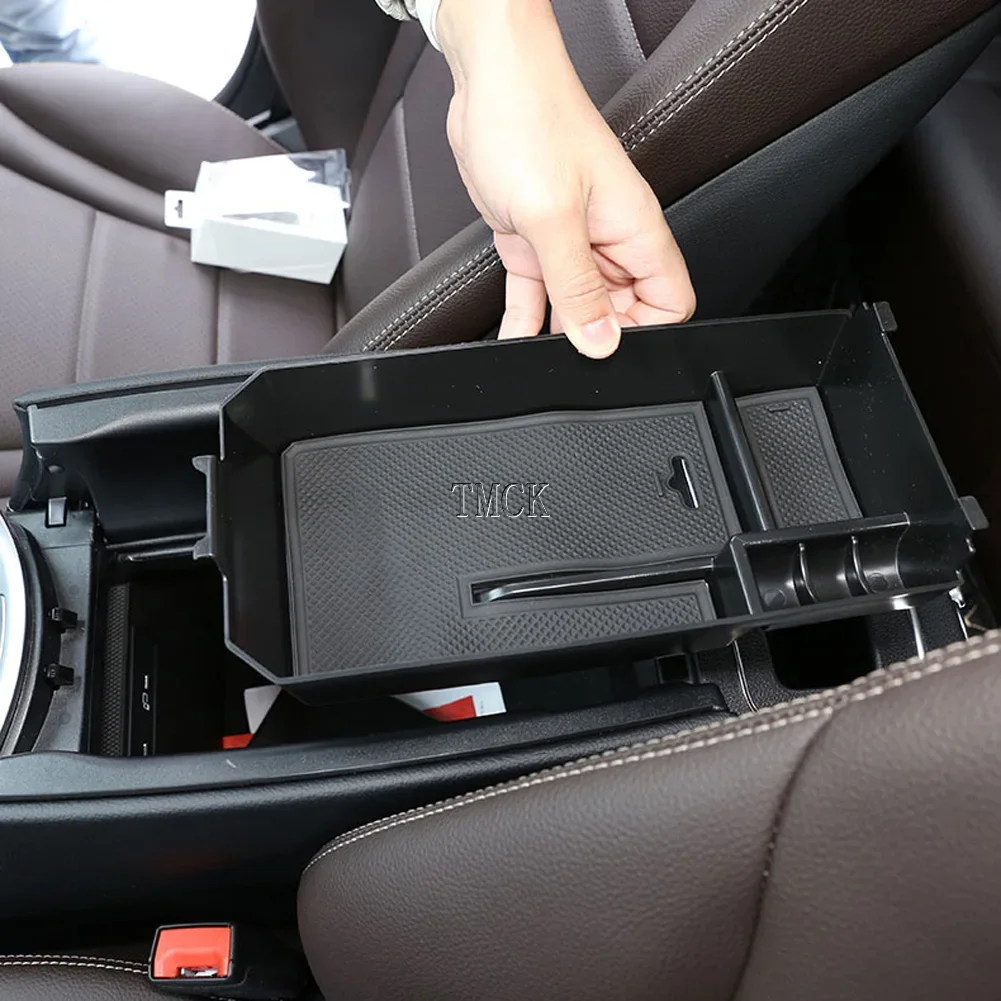 لمرسيدس بنز C GLC الفئة W205 X253 2015-2022 اكسسوارات السيارات التحكم المركزي مسند الذراع صندوق تخزين المنظم بطاقة حامل صينية