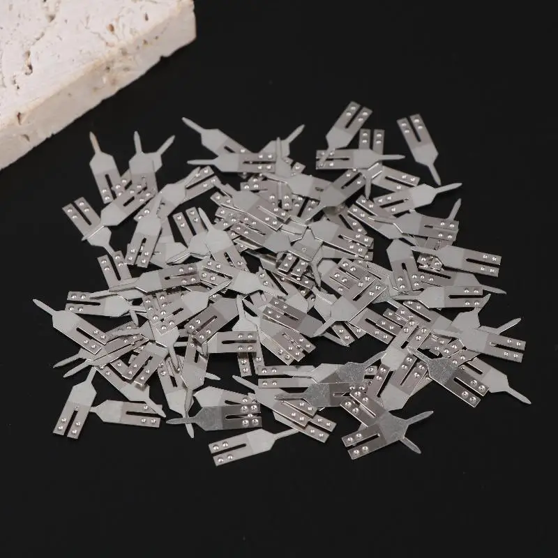 100Pcs/set Stainless Steel Battery Spot Welding Pads Positive And Negative Pole Connection Pads Battery Pins