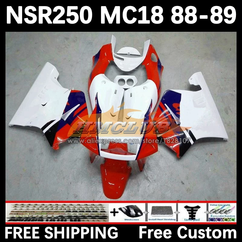 Body For HONDA NSR 250 R MC18 PGM2 NSR 250R NS250 red white NSR250R 88 89 93No.10 MC16 NSR250 R RR NSR250RR 1988 1989 Fairing