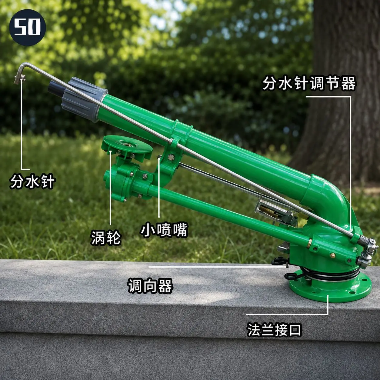 Farmland watering spray gun turbo worm spray gun arbitrarily adjust the angle and range long atomization is good for spraying