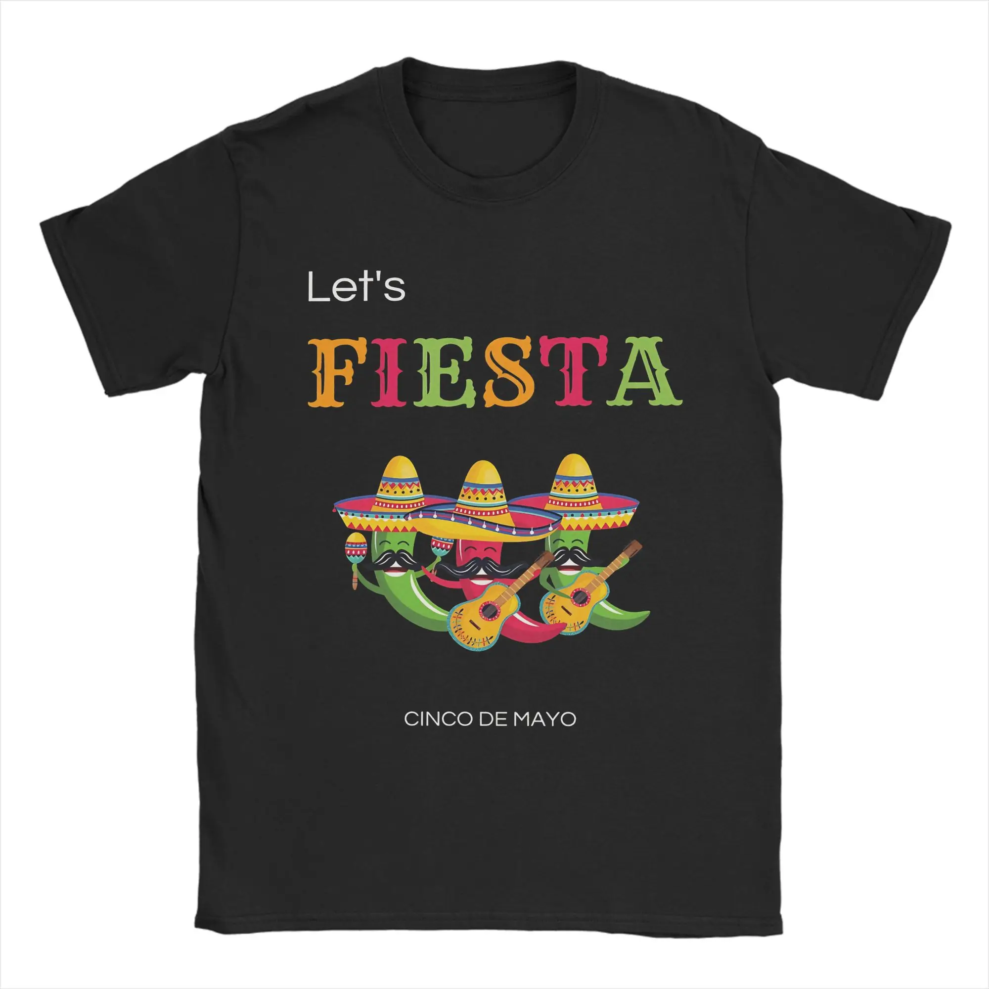 Streetwear T-Shirt Beach Let's Shift Party Fiesta T Shirts Mexican Amigo Cinco De Mayo Cotton Tshirt for Men's Short Sleeve Tops