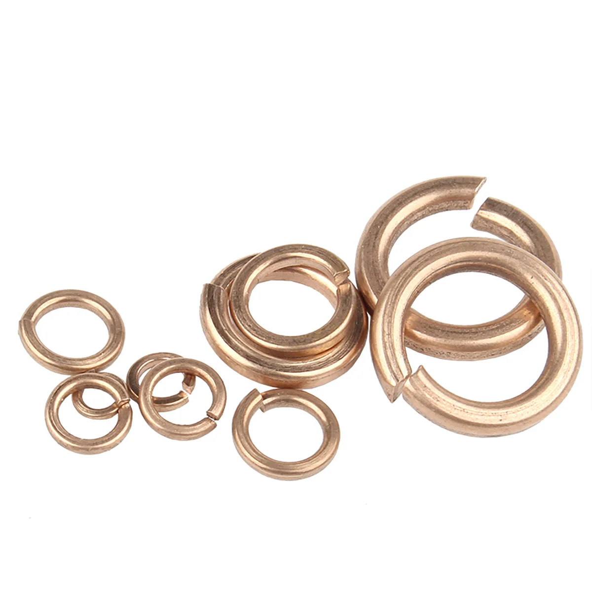 Copper Spring Washer, Open Spring Washer, Latão Elastic Washer, M2.5-M16