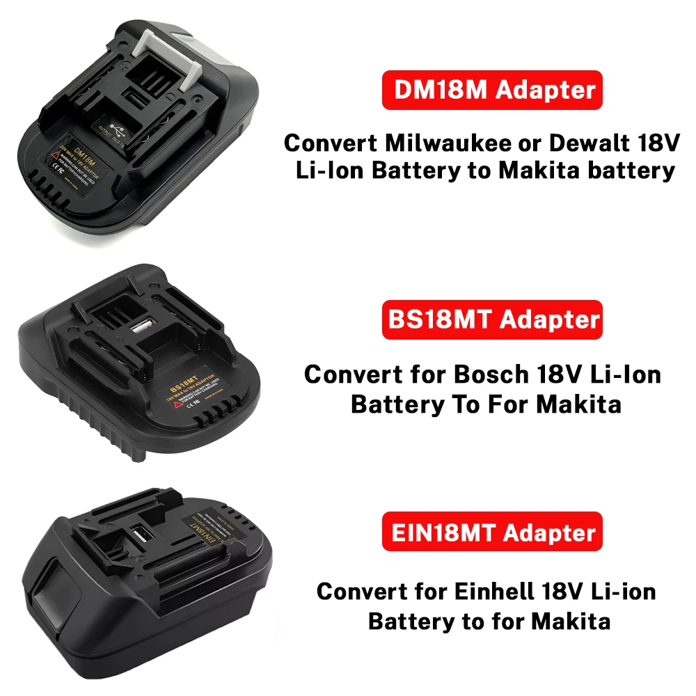 DM18M BS18MT EIN18MT Batterieadapter für Dewalt&Milwaukee/Bosch/Einhell Batteriekonverter für Makita 18V Elektrowerkzeuge – Detail 4