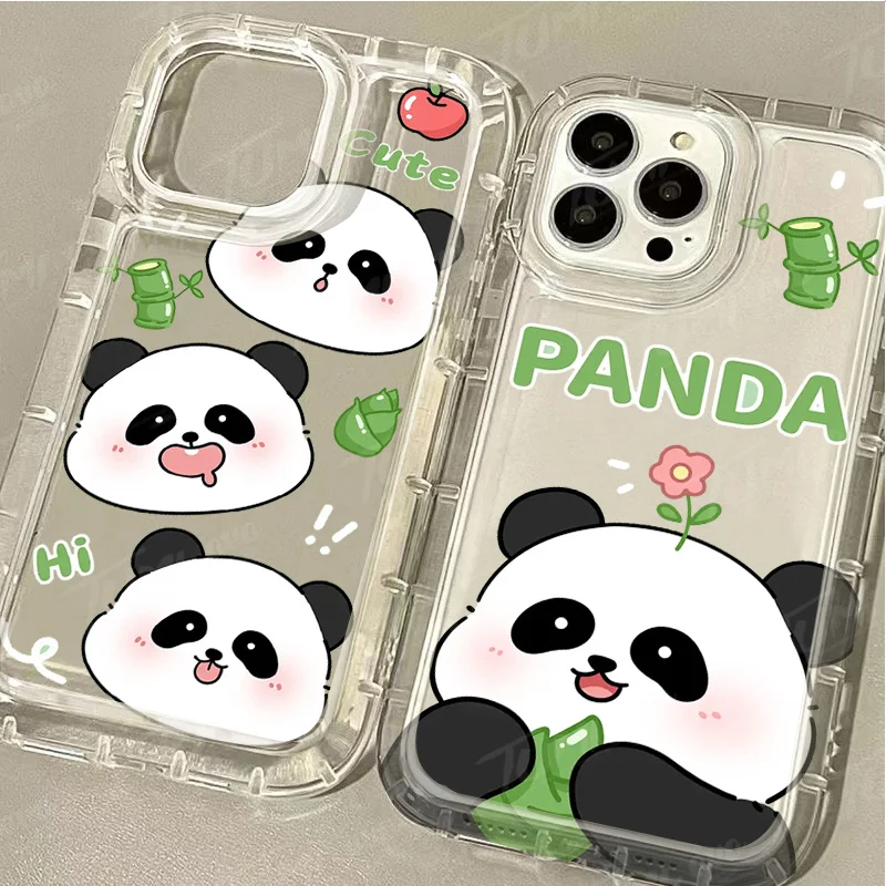 Anime Cute Panda Case for Samsung Galaxy A15 A55 A05 A05S A14 A24 A13 A23 A73 A12 A22 A32 A52 A52S A72 A31 A51 A71 Back Cover