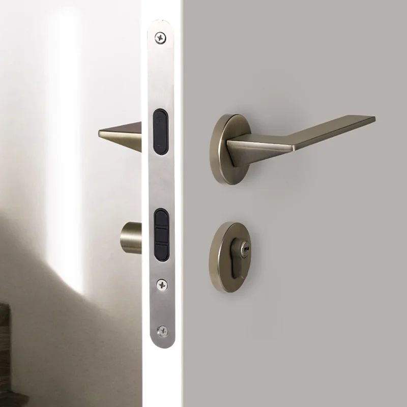 

(1 комплект) Бронзовая магнитная звукоизоляционная дверная ручка для межкомнатных деревянных дверей, антикварный замок для спальни, фурнитура для дверей