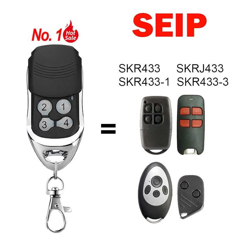 SEIP SKRJ433 SKR433 SKR433-1 SKR433-3  รีโมทคอนโทรลประตูโรงรถ 433MHz ตัวส่งสัญญาณควบคุมกุญแจประตูไฟฟ้ารหัสกลิ้ง