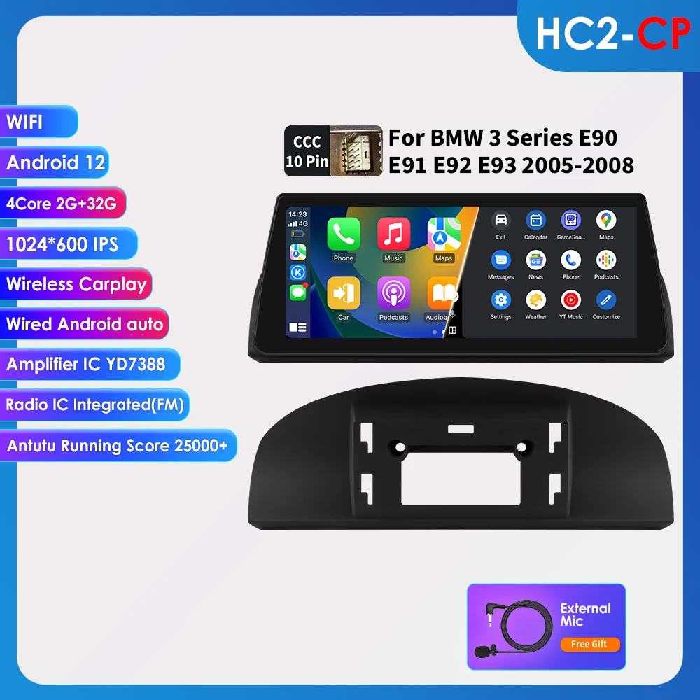 2din Android Auto Radio Multimedia Video Speler Voor Bmw 5Series E60 E61 E63 E64 3Series E90 E91 E92 E93 Stereo Gps Carplay 4G Rds
