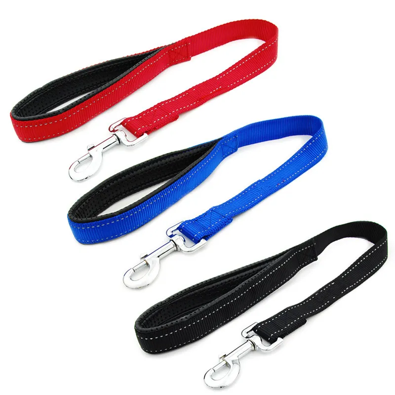 Dog Leash Reflective Short Dogs Leash Nylon Rope Pet Chain Soft Handle Waterproof Leash for Dog Walking Traction Pet Accessories