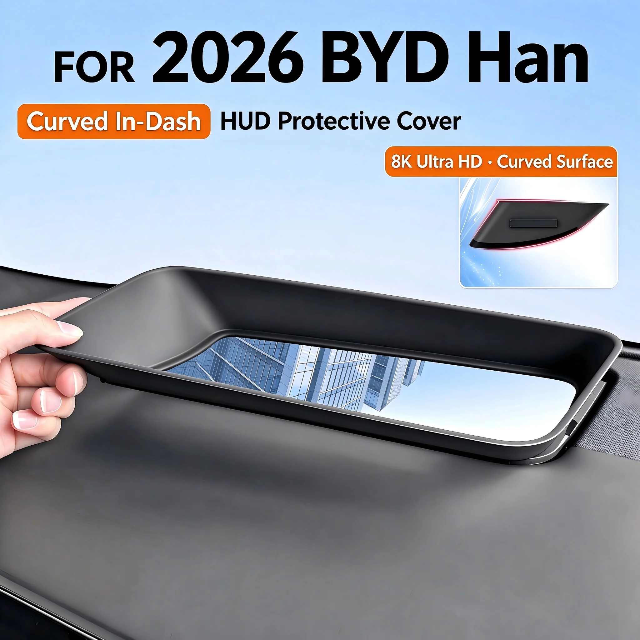 For BYD 2026 Han HUD Guard, Inlaid Curved Soft Film Head Up Display Protective Cover