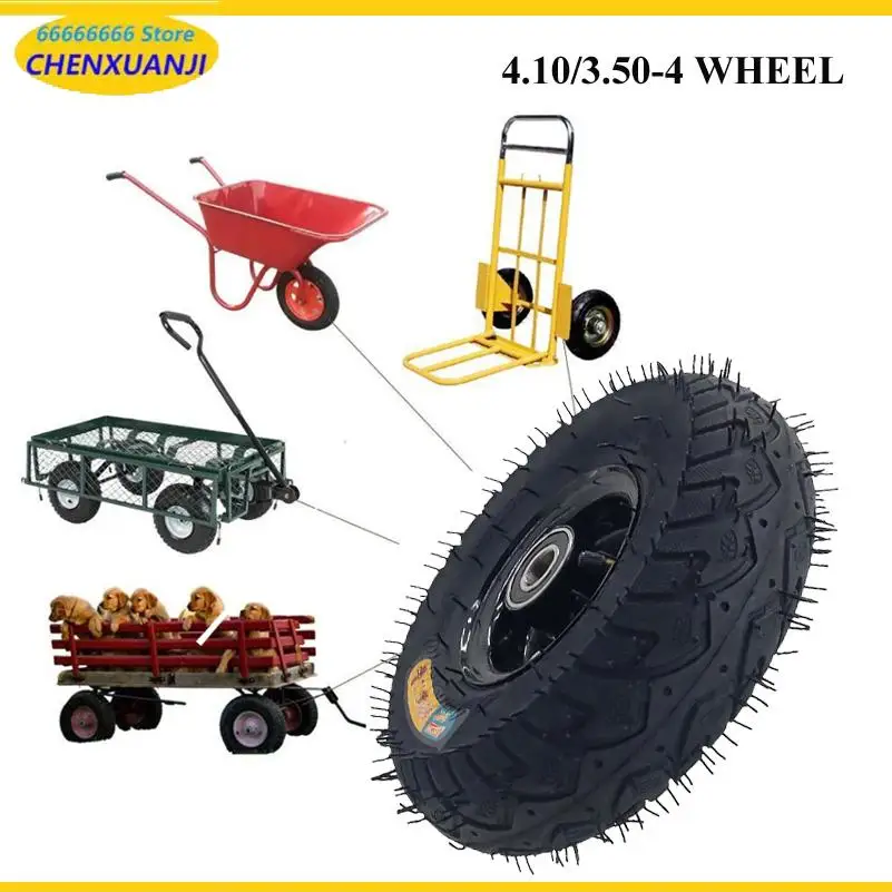 4.10/3.50-4 Scooter warehouse trolley inner and outer tyres Small tricycle amusement train wheel hub