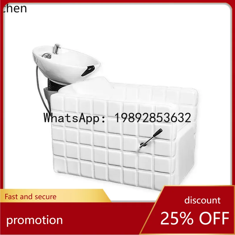YFY  Barber Shop Salon Special Semi-Lying Shampoo Bed with Ceramic Basin Shampoo Chair