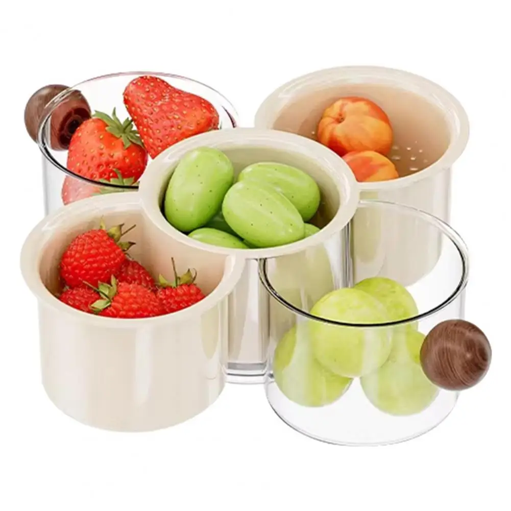 Snack Nut Storage Box Multifunctional 360° Rotating Draining Dish Tray Double-layered Fruit Vegetable Storage Box with Drainage