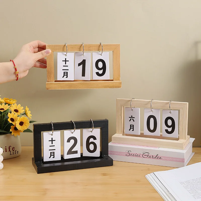 

Flip calendar Home entrance Living room decoration ornament Date can be turned