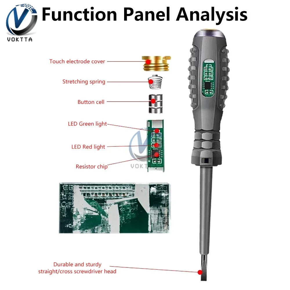 Portable Handheld Voltage Tester Pen Electric Screwdriver Test Pencil Zero Line Induction Power Detector Voltmeter Tester Tools