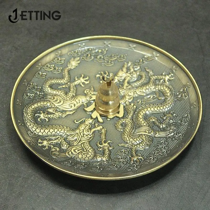 Dragon And Phoenix Bronze Incense Tray Twelve Zodiac Antique Thread Incense Holder Coil Incense Burner Indoor Sandalwood Stove