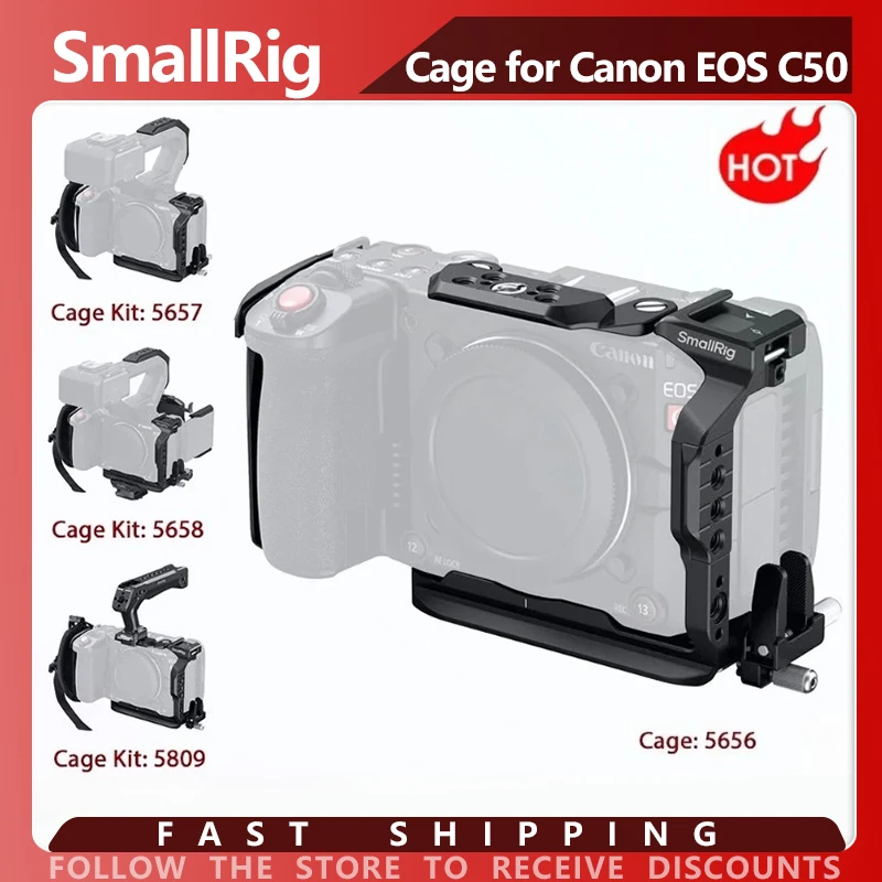 SmallRig C50 Camera Cage for Canon EOS C50 W NATO Rail Cable Clamp Modular Compatibility with Canon’s Original XLR Top Handle