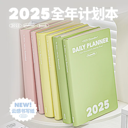 2025 계획 의제 노트북, 친환경 PU 커버 운동 책, 데이 마인더, 사무실 학교 문구 용품 