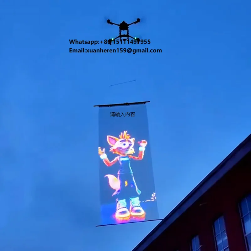 P15/P20/P30 Drone Show Flying LED Mesh Display Screen Foldable LED Magic Carpet Screen Drone Show Hologram Flying Display