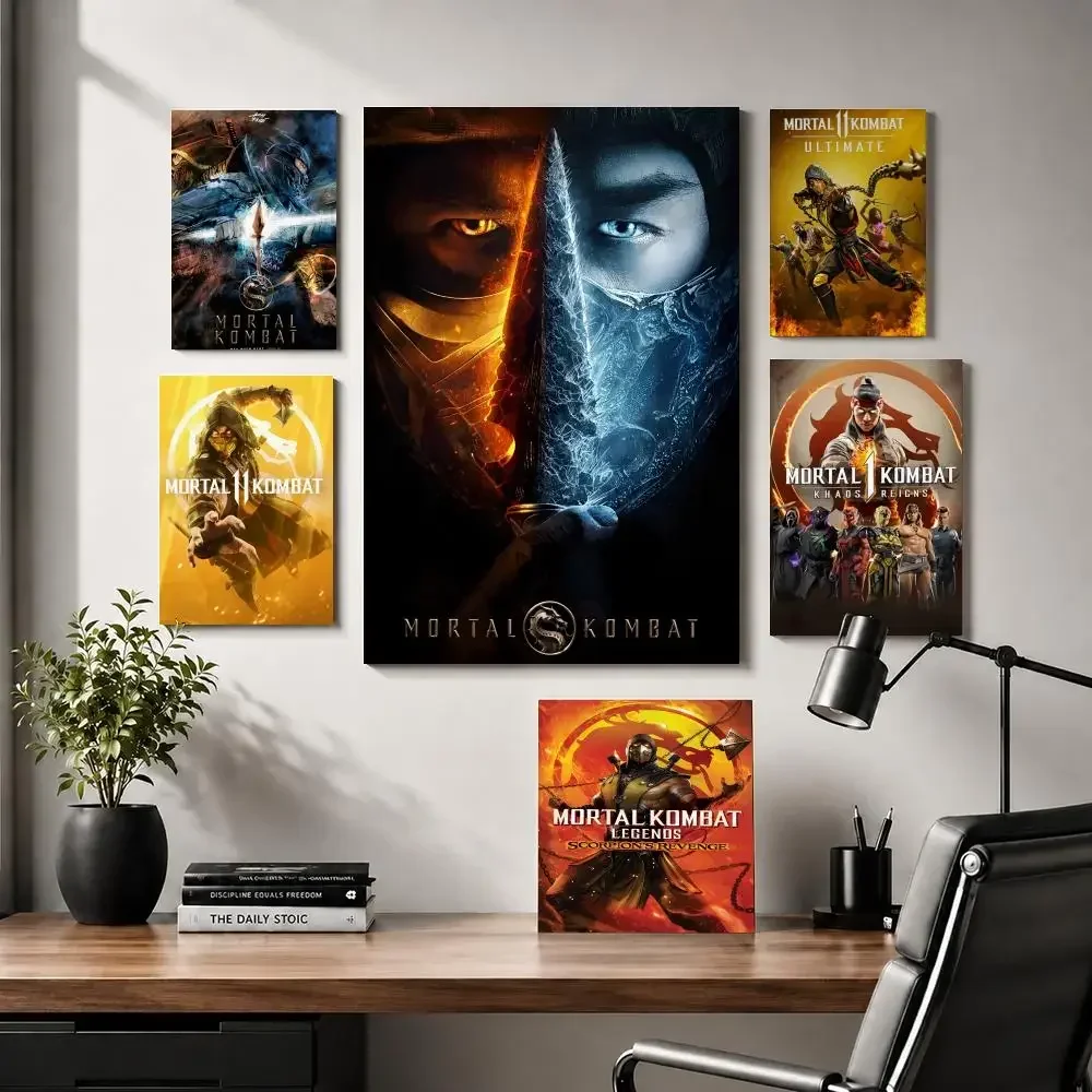 M-MORTAL KOMBAT Game Painting Calligraphy Modern Canvas Wall Art for Bedroom & Living Room | Home Decor Gift