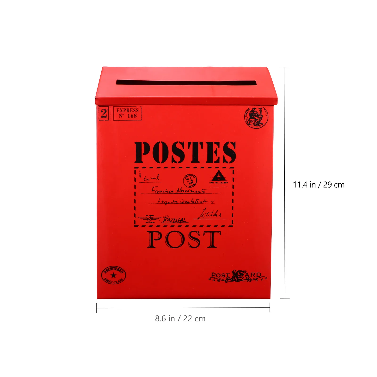 1Pcs Vintage Style Metal Letter Box Durable Large Storage Space Post Box Easy Install Photo Props Home Decoration Newspaper Case