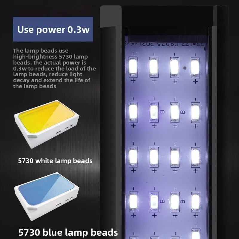 

Fish Tank LED Plant Clip on Light, Aquarium Light LED 4 Inch To 20 Inch 5-14W 3 Color Light Modes for Fresh Water Coral Reef LED
