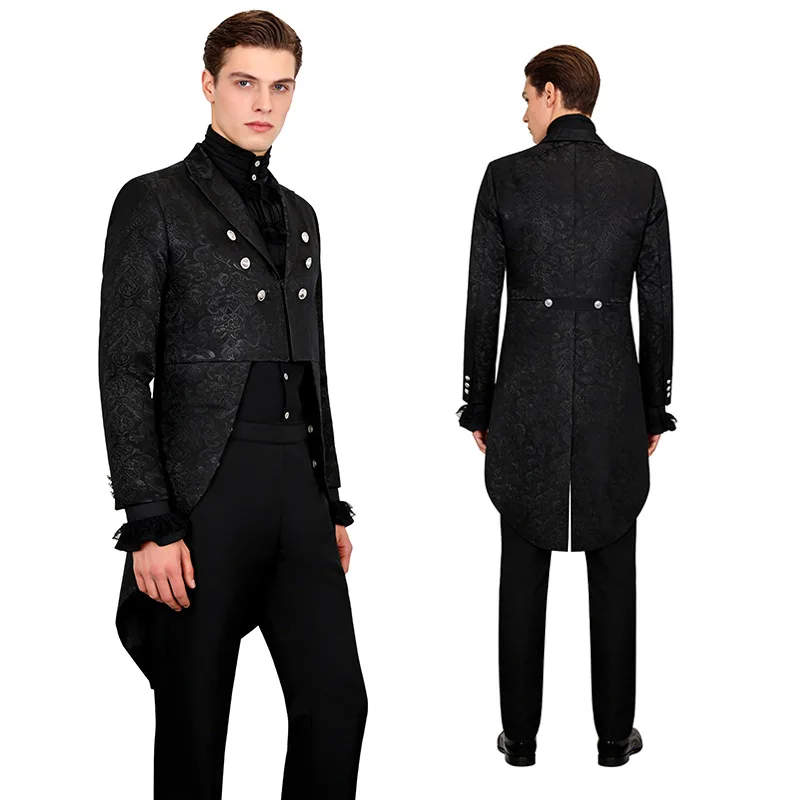 Chaqueta Medieval Para Hombre, Estilo Steampunk Gótico, Frac Victoriano, Uniforme, Gabardina, Esmoquin Jacquard De Halloween, Doble Botonadura — -14%, 8.08€ Coupon, from 45.79€ – 14% descuento – €45.79