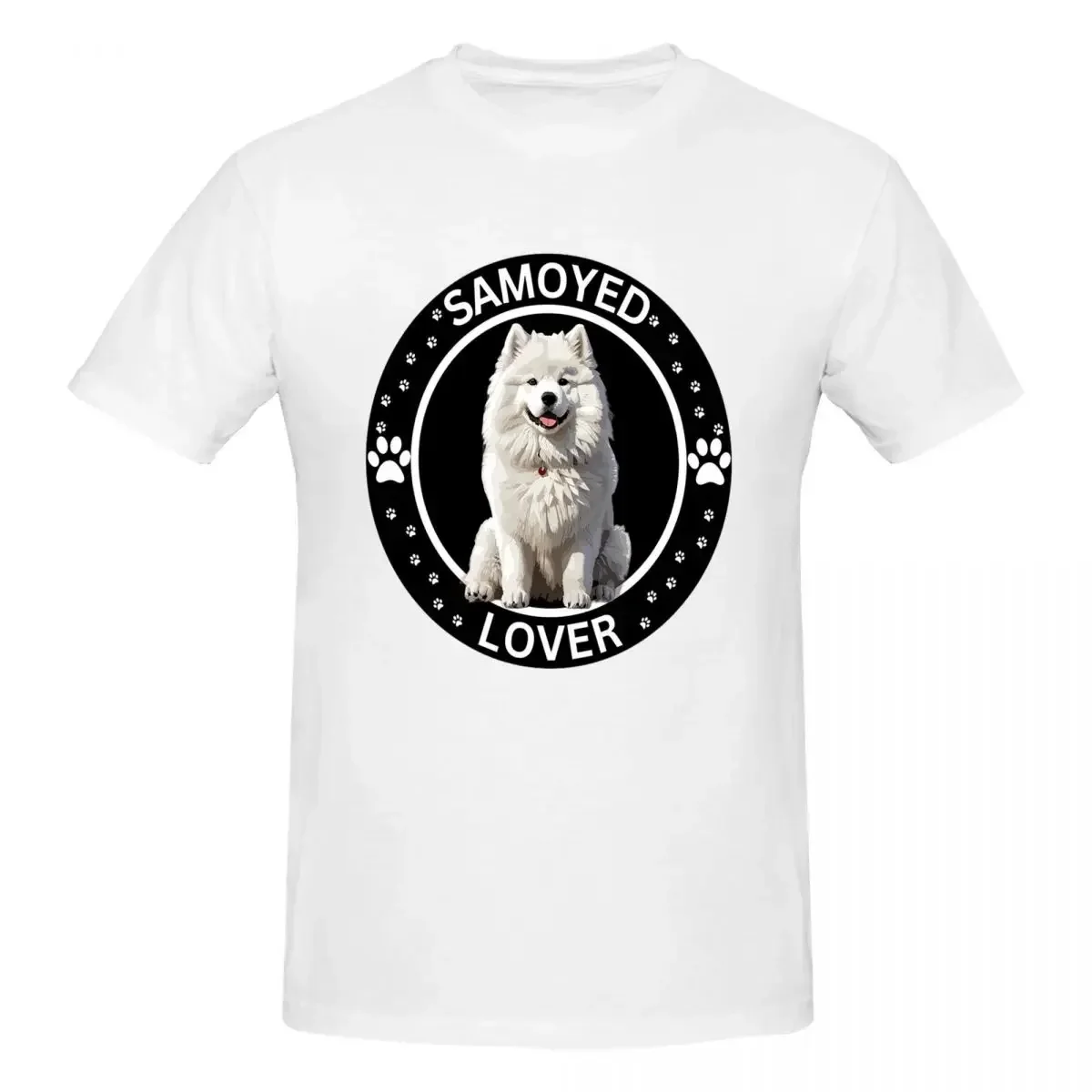 Samoyed Dog Lover 100% Cotton T-shirt Male Funny T Shirts Men O-Neck Short Sleeve S-6XL